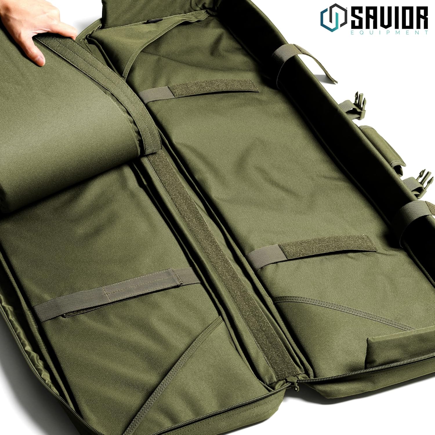 Savior Equipment American Classic Tactical Double Long Gun Bag Pistol Transportation Case w/Backpack Strap, Lockable Compartment, Available Length in 32 36 42 46 51 55